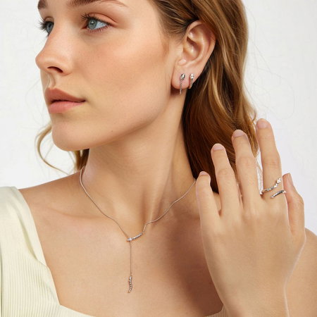 Cercei argint sarpe cu zirconii [21]