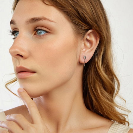 Cercei argint sarpe cu zirconii [3]