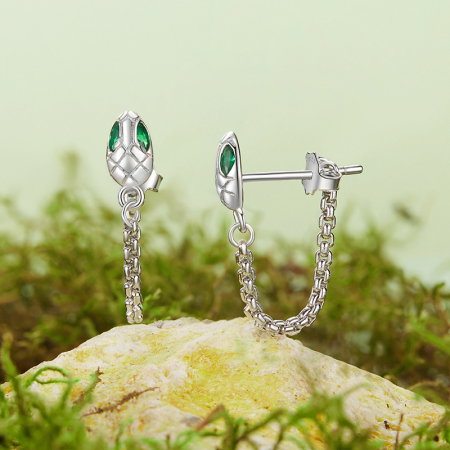 Cercei argint sarpe cu zirconii [6]