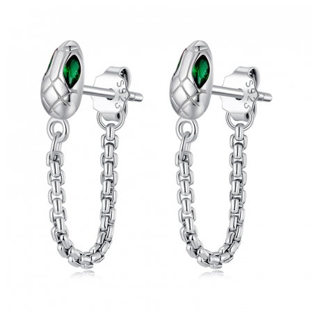 Cercei argint sarpe cu zirconii