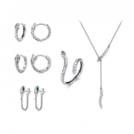 Cercei argint sarpe cu zirconii [19]