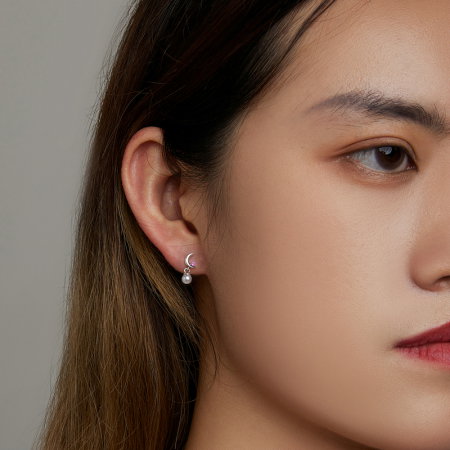 Cercei argint semiluna cu perle [6]