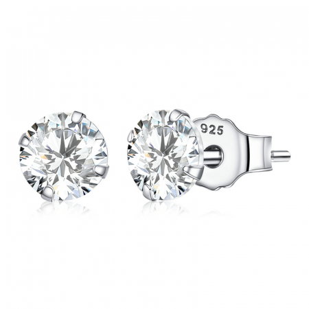 Cercei argint simpli cu zirconii