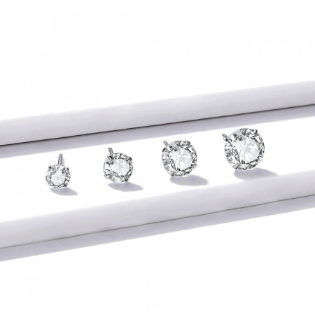 Cercei argint rotunzi cu zirconii 7 mm [8]