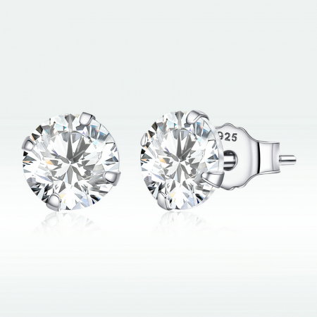 Cercei argint simpli cu zirconiu 6 mm [5]