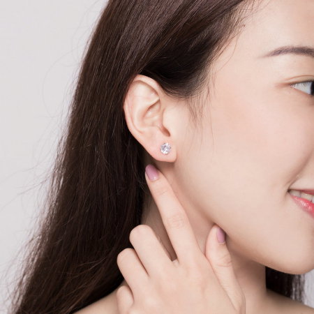 Cercei argint rotunzi cu zirconii 7 mm [4]