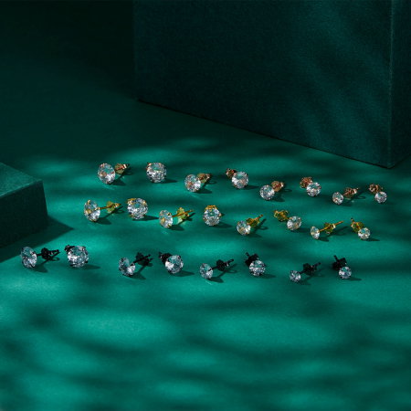 Cercei argint rotunzi cu zirconii 7 mm [12]