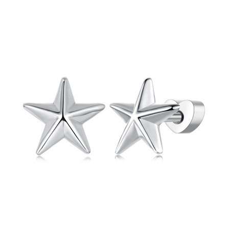 Cercei argint stea cu surub