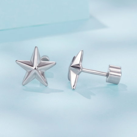 Cercei argint stea cu surub [7]