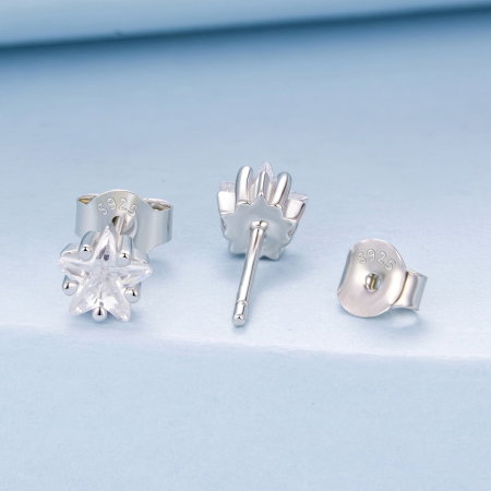 Cercei argint stea cu surub si Zirconia [2]