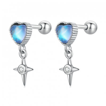 Cercei argint steaua dragostei