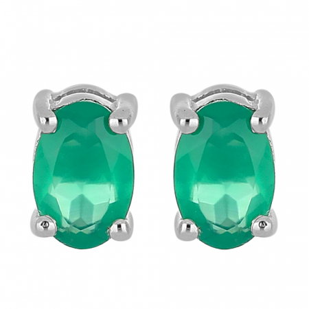 Cercei argint Tereza, 925, cu onix verde - EVA0064 [0]