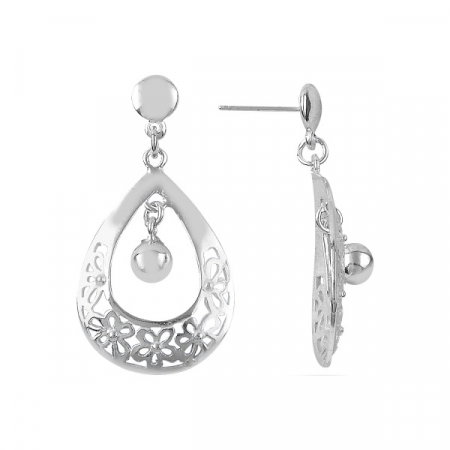Cercei argint tip pendula cu picatura si biluta 