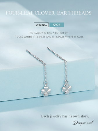 Cercei argint trifoi cu 4 foi [13]