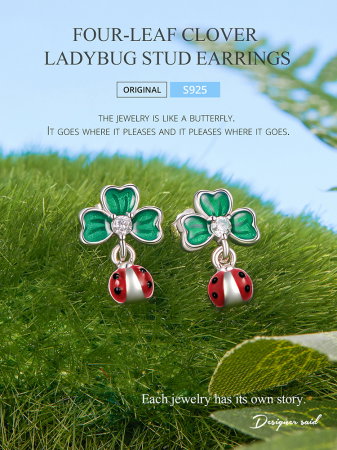 Cercei argint trifoi cu 4 foi si gargarita [9]