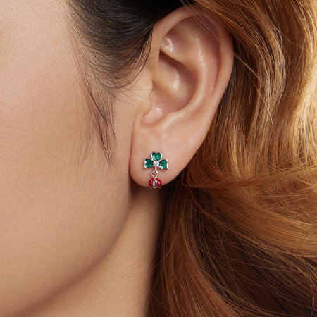 Cercei argint trifoi cu 4 foi si gargarita [15]