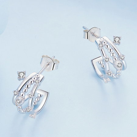 Cercei argint tripli cu zirconii [5]