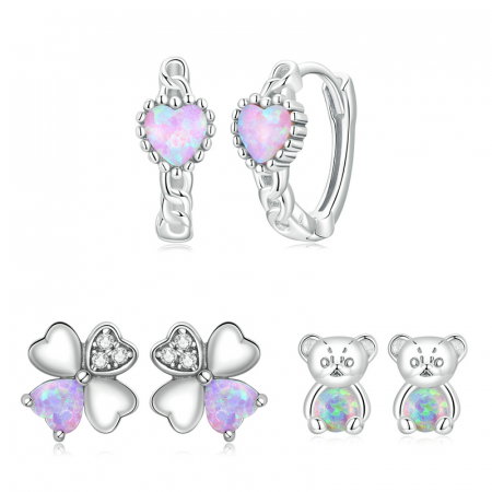 Cercei argint ursuleti cu opal [6]