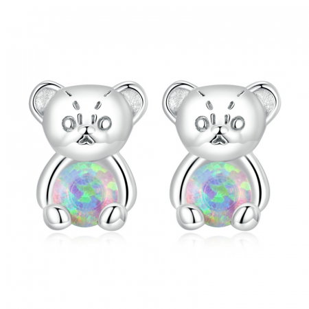 Cercei argint ursuleti cu opal