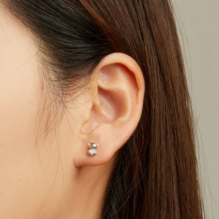 Cercei argint ursuleti cu opal [5]