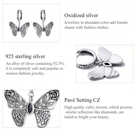 Cercei argint vintage cu fluturi [4]