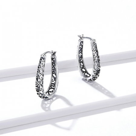 Cercei argint vintage cu model floral [5]