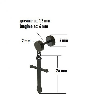 Cercei aurii din inox cu cruciulite [1]
