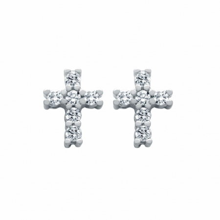 Cercei cruciulite din argint 925 placat cu aur si zirconii [1]