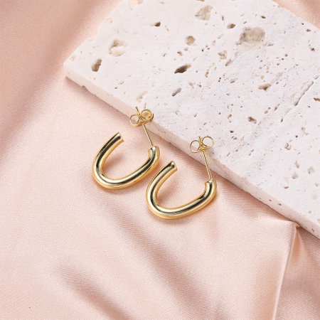 Cercei eleganti din inox auriu [2]