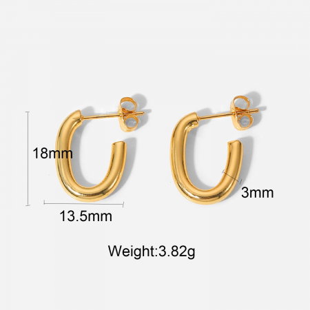 Cercei eleganti din inox auriu [9]