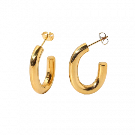 Cercei eleganti din inox auriu