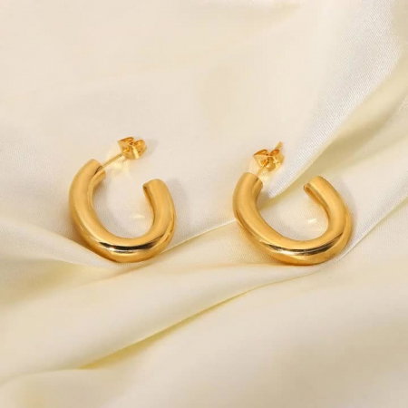 Cercei eleganti din inox auriu [3]