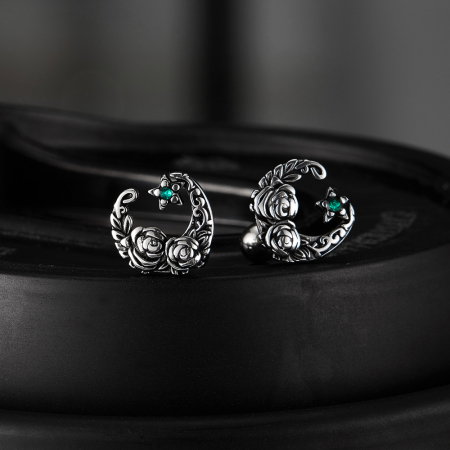 Cercei inox astrali cu trandafiri [4]