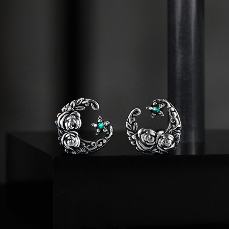 Cercei inox astrali cu trandafiri [1]