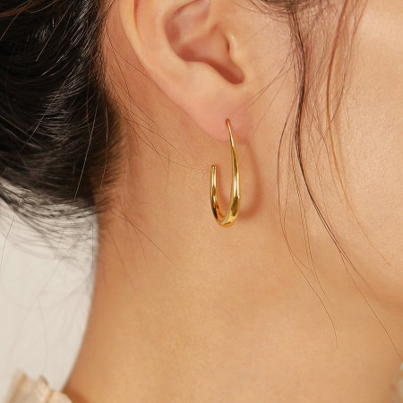 Cercei inox carlig aurii [4]