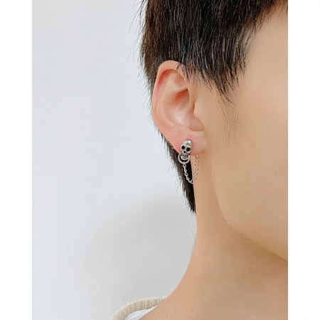 Cercei inox cranii si lanturi [8]