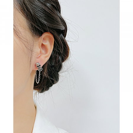 Cercei inox cranii si lanturi [5]