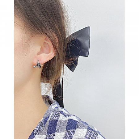 Cercei inox craniu cu trandafir [3]