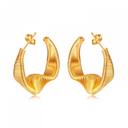 Cercei inox creativi cu striatii