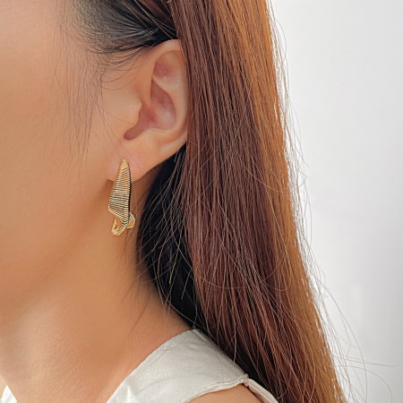 Cercei inox creativi cu striatii [3]