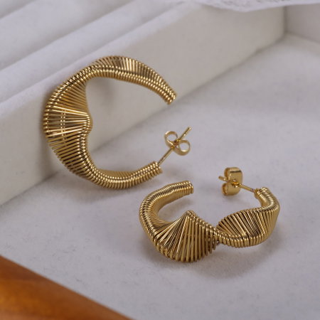 Cercei inox creativi cu striatii [9]