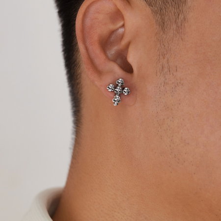 Cercei inox cruce de cranii [14]