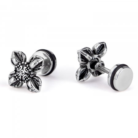 Cercei inox cruce stilizata