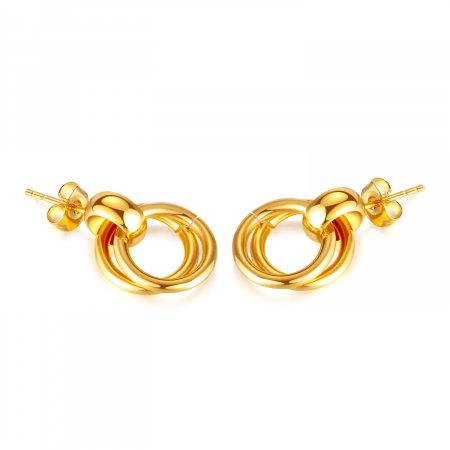 Cercei inox cu 2 inele