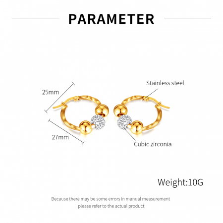 Cercei inox cu bilute si zirconiu [12]