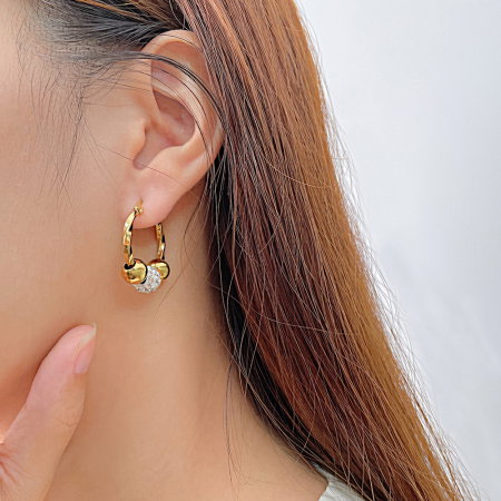 Cercei inox cu bilute si zirconiu [5]