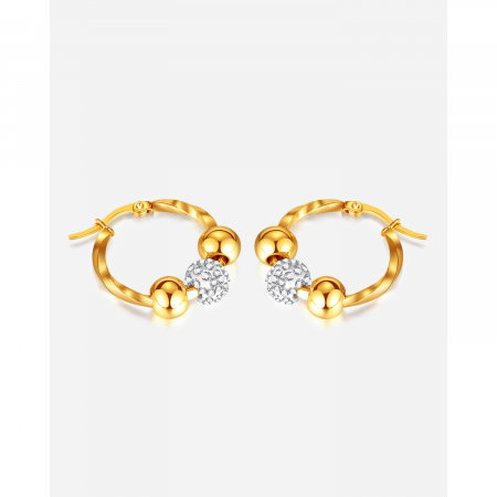 Cercei inox cu bilute si zirconiu [7]