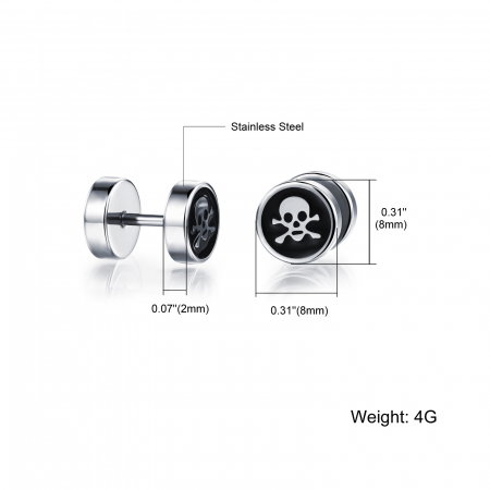 Cercei inox cu cranii [4]