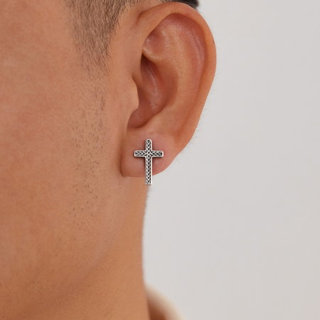 Cercei inox cu cruce [5]