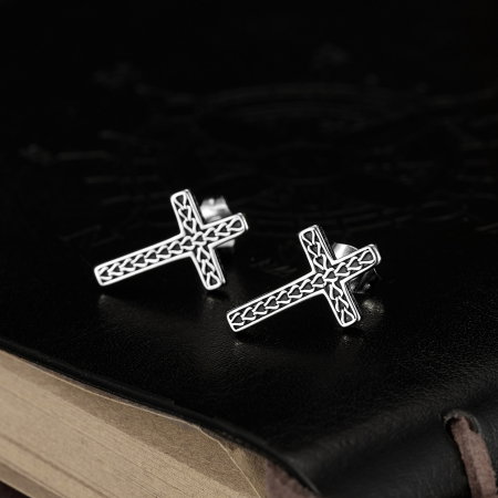 Cercei inox cu cruce [8]